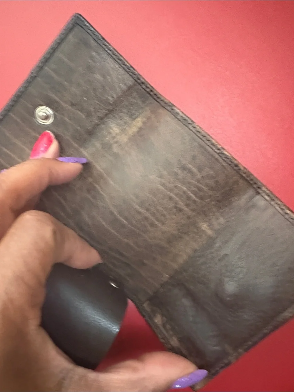 Gucci Vintage Embossed Leather Key Holder - Brown